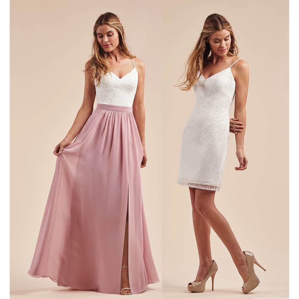 👗 Jasmine B2 Convertible Bridesmaid Dress 12 Removable Skirt Misty Pink Mini